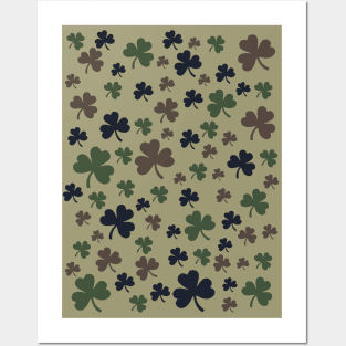 Camouflage clover Posters and Art